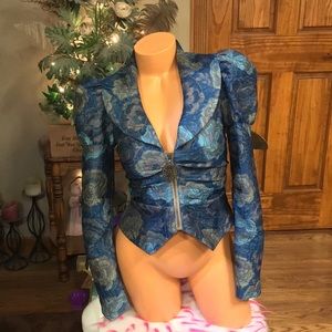 Bebe Victorian tapestry blazer jacket size 0 EUC